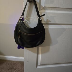 MK Black Leather Shoulder Bag
